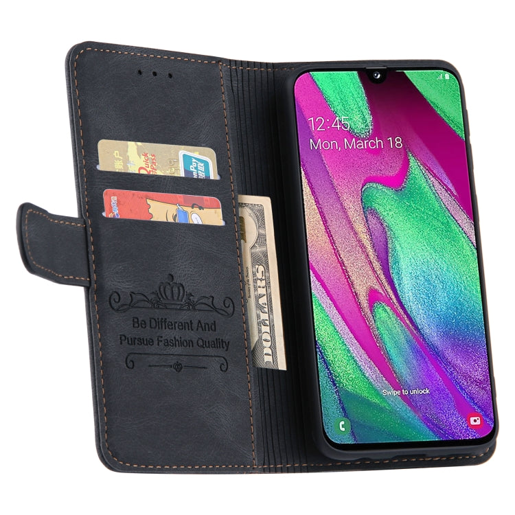 For Samsung Galaxy A40 Reverse Buckle Horizontal Flip PU Leather Case with Holder & Card Slot & Wallet