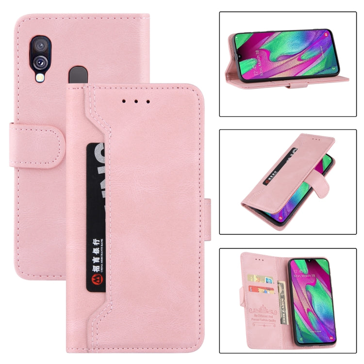 For Samsung Galaxy A40 Reverse Buckle Horizontal Flip PU Leather Case with Holder & Card Slot & Wallet
