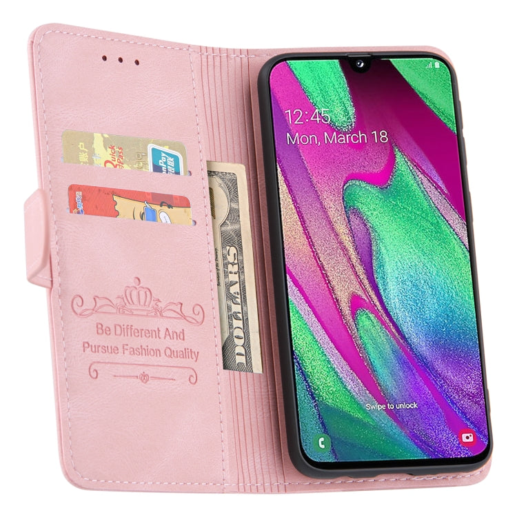 For Samsung Galaxy A40 Reverse Buckle Horizontal Flip PU Leather Case with Holder & Card Slot & Wallet