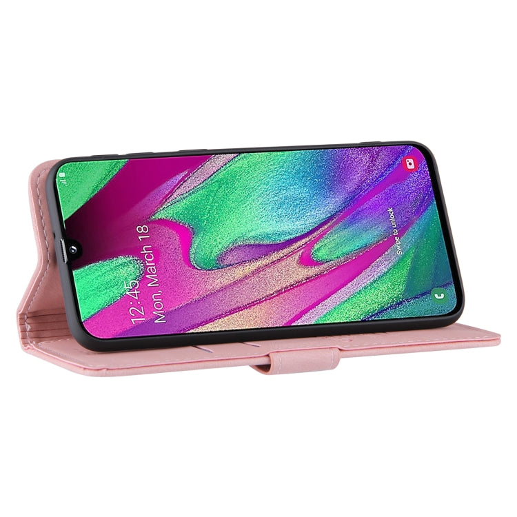For Samsung Galaxy A40 Reverse Buckle Horizontal Flip PU Leather Case with Holder & Card Slot & Wallet