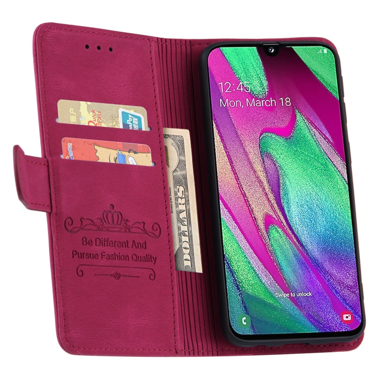 For Samsung Galaxy A40 Reverse Buckle Horizontal Flip PU Leather Case with Holder & Card Slot & Wallet