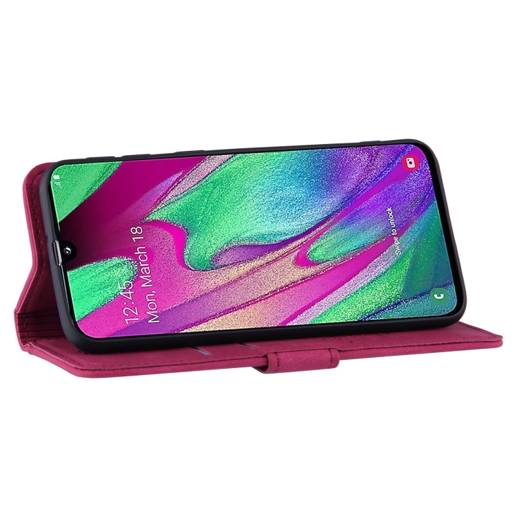 For Samsung Galaxy A40 Reverse Buckle Horizontal Flip PU Leather Case with Holder & Card Slot & Wallet