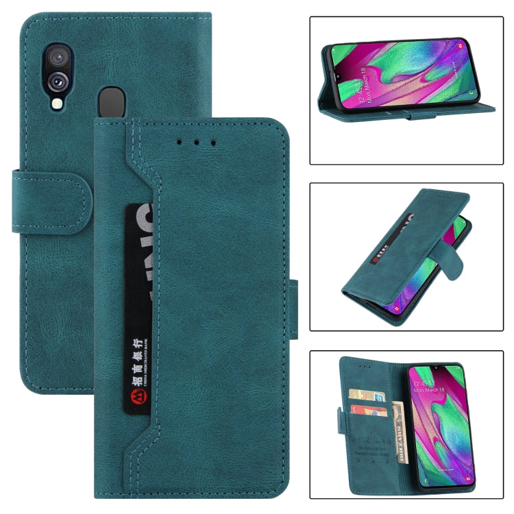 For Samsung Galaxy A40 Reverse Buckle Horizontal Flip PU Leather Case with Holder & Card Slot & Wallet