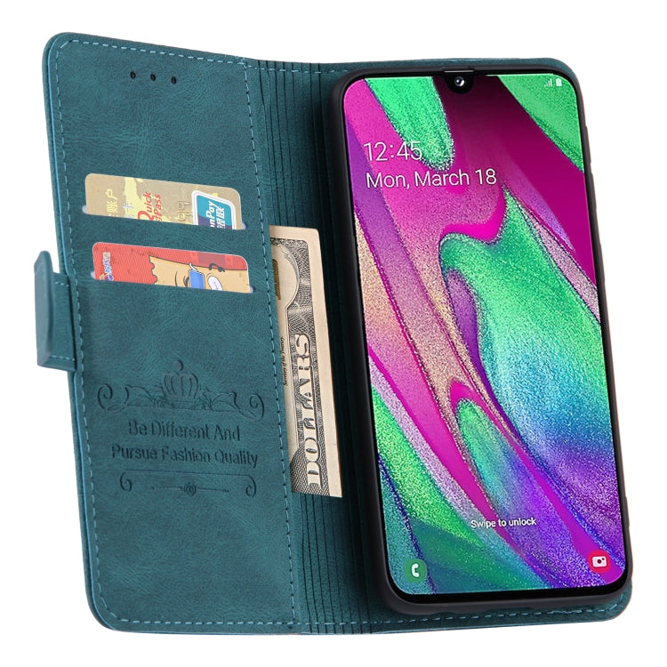 For Samsung Galaxy A40 Reverse Buckle Horizontal Flip PU Leather Case with Holder & Card Slot & Wallet