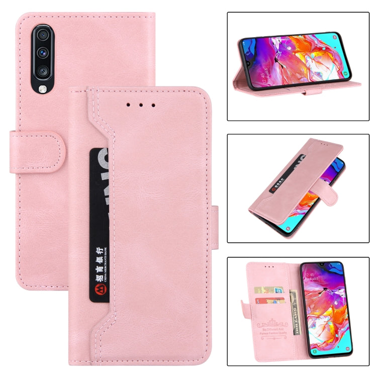 For Samsung Galaxy A50 Reverse Buckle Horizontal Flip PU Leather Case with Holder & Card Slot & Wallet