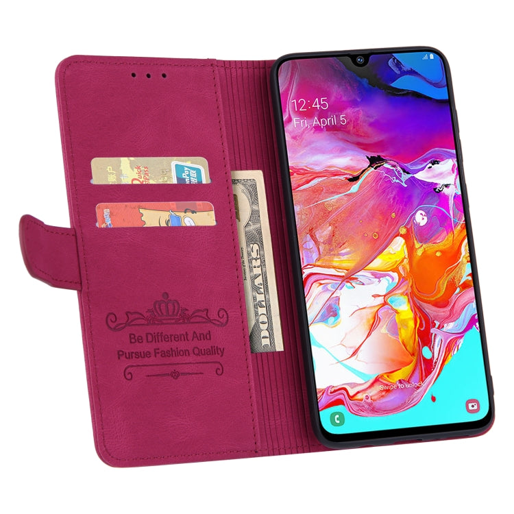 For Samsung Galaxy A50 Reverse Buckle Horizontal Flip PU Leather Case with Holder & Card Slot & Wallet