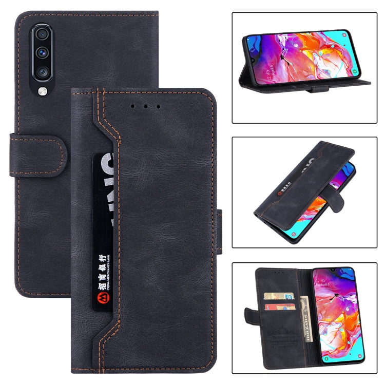 For Samsung Galaxy A70 Reverse Buckle Horizontal Flip PU Leather Case with Holder & Card Slot & Wallet