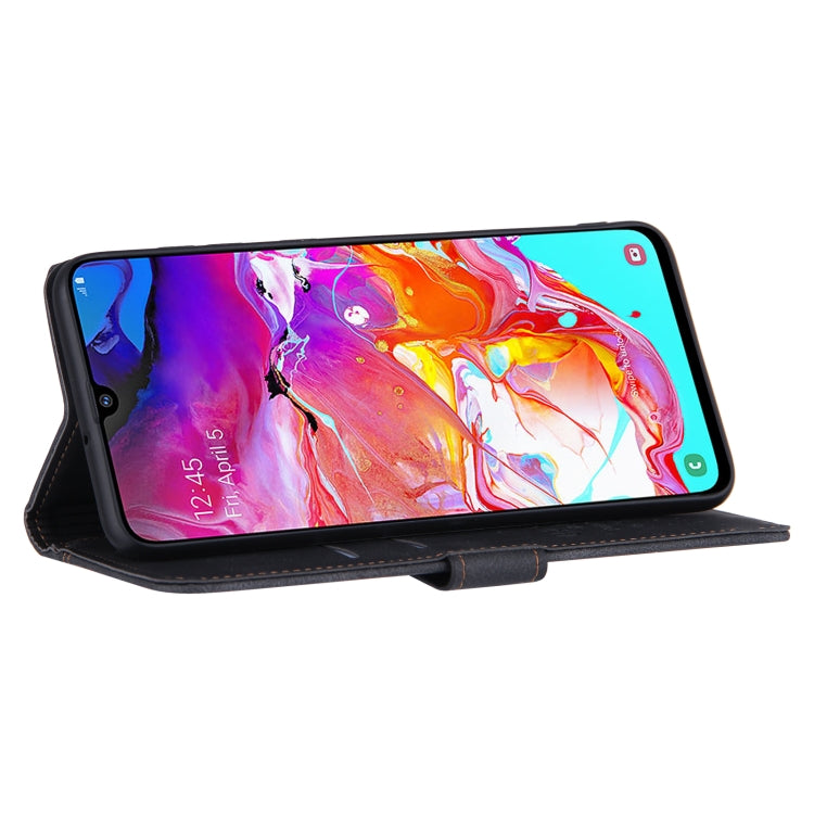 For Samsung Galaxy A70 Reverse Buckle Horizontal Flip PU Leather Case with Holder & Card Slot & Wallet