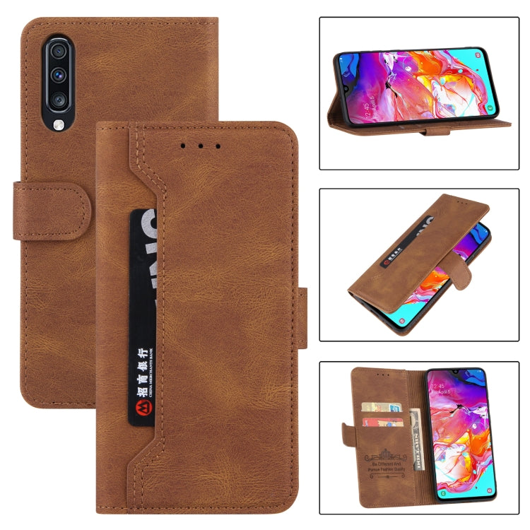 For Samsung Galaxy A70 Reverse Buckle Horizontal Flip PU Leather Case with Holder & Card Slot & Wallet