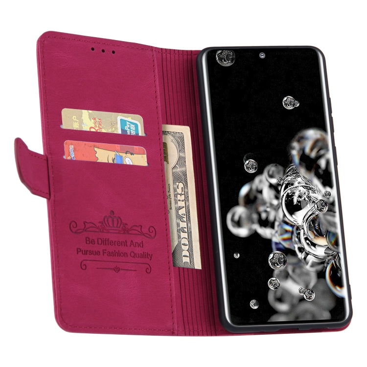 For Samsung Galaxy Note20 Ultra Reverse Buckle Horizontal Flip PU Leather Case with Holder & Card Slot & Wallet