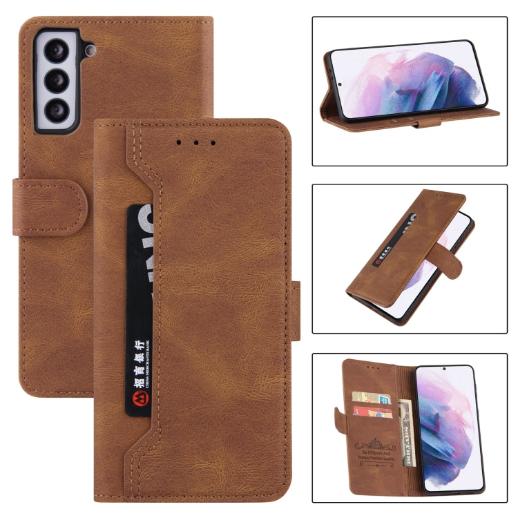 For Samsung Galaxy S21 5G Reverse Buckle Horizontal Flip PU Leather Case with Holder & Card Slot & Wallet