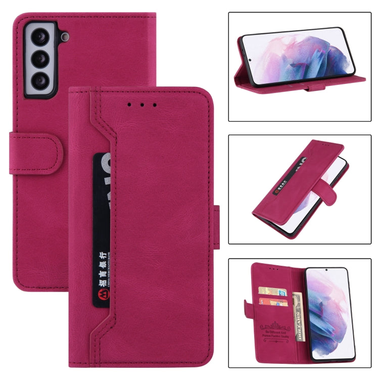 For Samsung Galaxy S21 5G Reverse Buckle Horizontal Flip PU Leather Case with Holder & Card Slot & Wallet