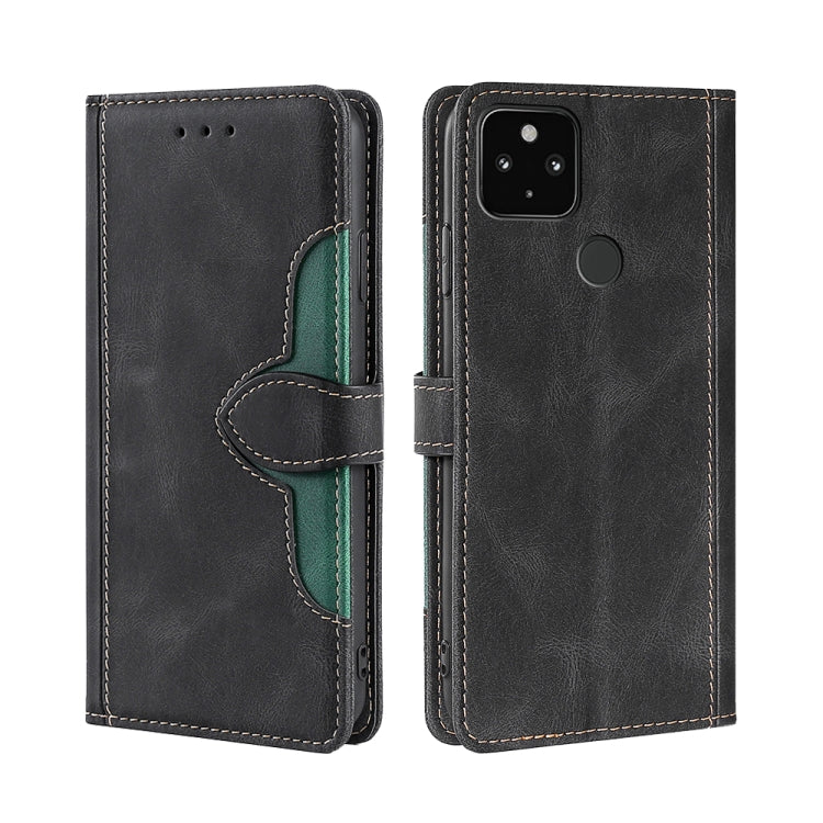 For Google Pixel 5 XL / Pixel 4a 5G Skin Feel Straw Hat Magnetic Buckle Horizontal Flip Leather Case with Holder & Card Slots & Wallet