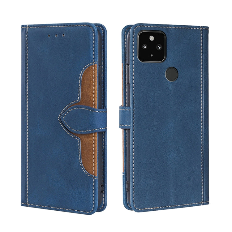 For Google Pixel 5 XL / Pixel 4a 5G Skin Feel Straw Hat Magnetic Buckle Horizontal Flip Leather Case with Holder & Card Slots & Wallet
