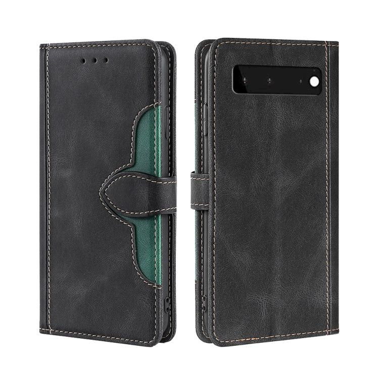 For Google Pixel 6 Skin Feel Straw Hat Magnetic Buckle Horizontal Flip Leather Case with Holder & Card Slots & Wallet