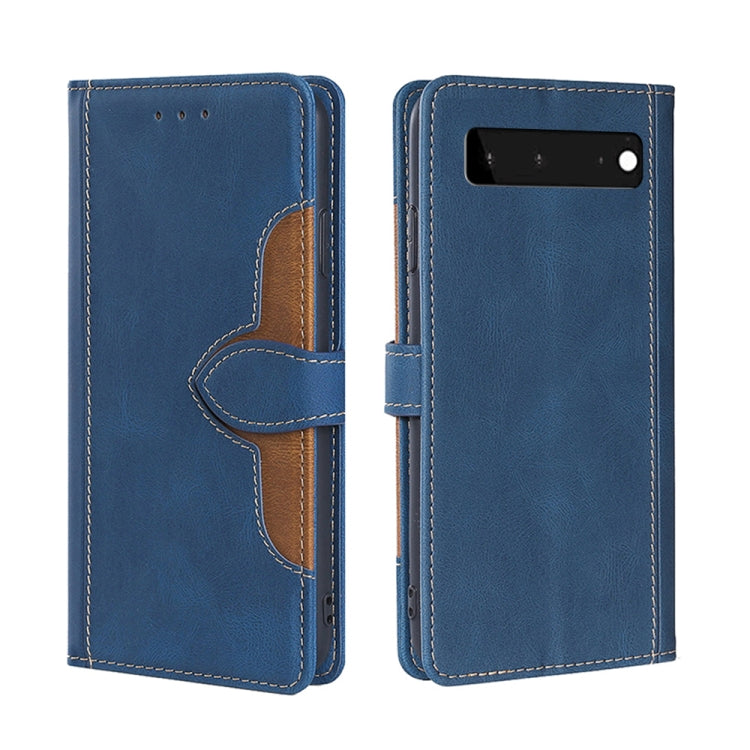 For Google Pixel 6 Skin Feel Straw Hat Magnetic Buckle Horizontal Flip Leather Case with Holder & Card Slots & Wallet