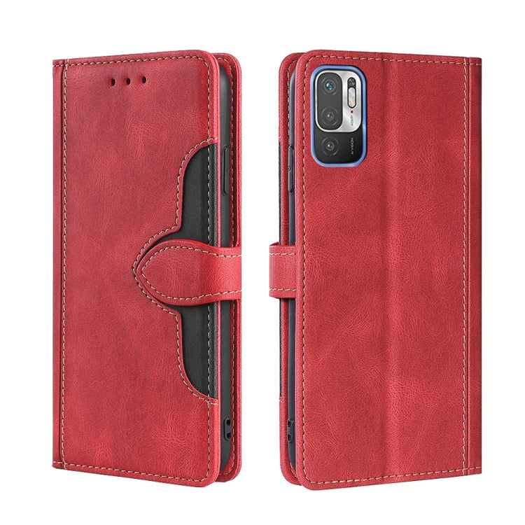 For Xiaomi Redmi Note 10 5G / Poco M3 Pro 5G Skin Feel Straw Hat Magnetic Buckle Horizontal Flip PU Leather Case with Holder & Card Slots & Wallet