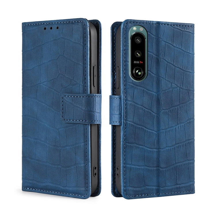 For Sony Xperia 5 III Skin Feel Crocodile Texture Magnetic Clasp Horizontal Flip PU Leather Case with Holder & Card Slots & Wallet