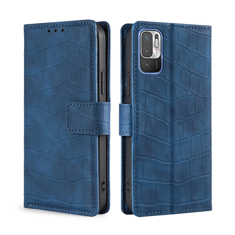 For Xiaomi Redmi Note 10 5G Skin Feel Crocodile Texture Magnetic Clasp Horizontal Flip PU Leather Case with Holder & Card Slots & Wallet