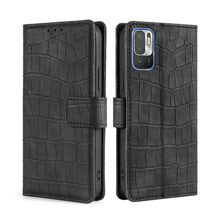 For Xiaomi Redmi Note 10 5G Skin Feel Crocodile Texture Magnetic Clasp Horizontal Flip PU Leather Case with Holder & Card Slots & Wallet