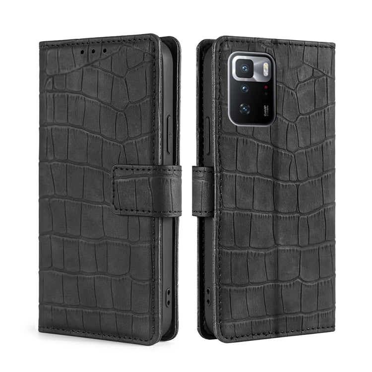 For Xiaomi Redmi Note 10 Pro 5G Skin Feel Crocodile Texture Magnetic Clasp Horizontal Flip PU Leather Case with Holder & Card Slots & Wallet