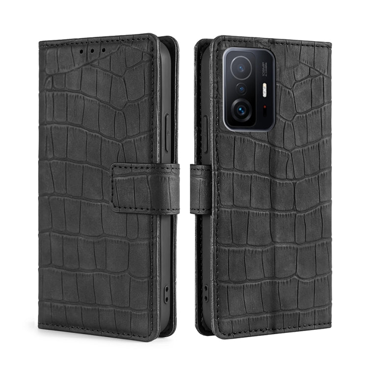For Xiaomi Mi 11T Skin Feel Crocodile Texture Magnetic Clasp Horizontal Flip PU Leather Case with Holder & Card Slots & Wallet