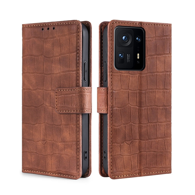 For Xiaomi Mi Mix 4 Skin Feel Crocodile Texture Magnetic Clasp Horizontal Flip PU Leather Case with Holder & Card Slots & Wallet