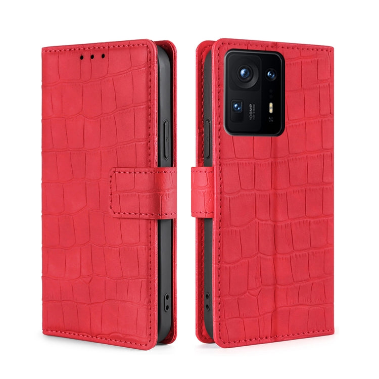 For Xiaomi Mi Mix 4 Skin Feel Crocodile Texture Magnetic Clasp Horizontal Flip PU Leather Case with Holder & Card Slots & Wallet