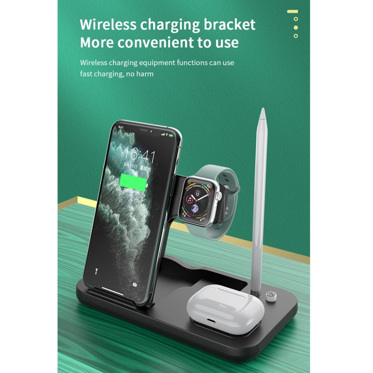 0W01 4 in 1 Multi-function Foldable Fast Charging Wireless Charger Stand for iPhone & Apple Pencil & iWatch & AirPods
