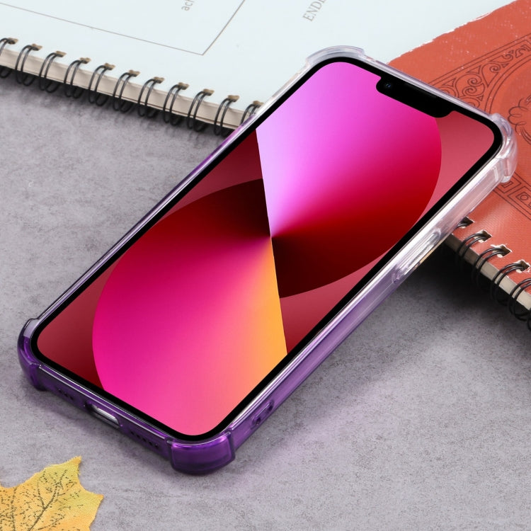 For iPhone 13 Gradient Anti-fall Mobile Phone Protective Case with Card Holder