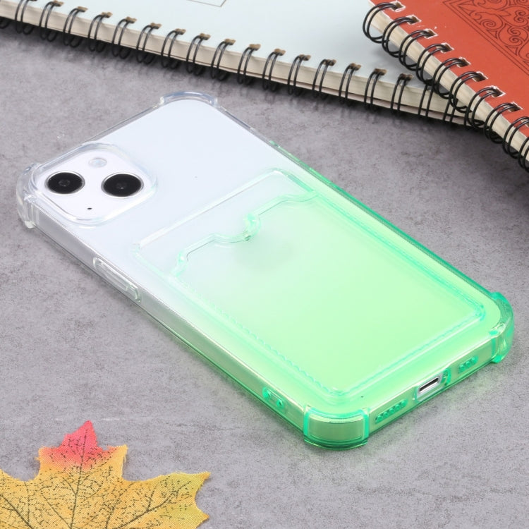 For iPhone 13 Gradient Anti-fall Mobile Phone Protective Case with Card Holder
