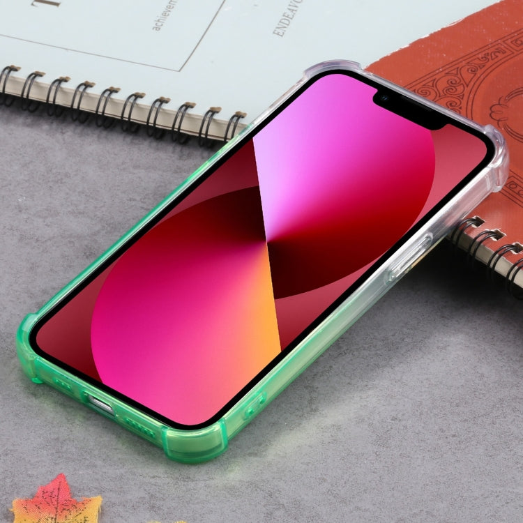 For iPhone 13 Gradient Anti-fall Mobile Phone Protective Case with Card Holder