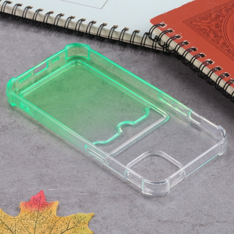 For iPhone 13 Gradient Anti-fall Mobile Phone Protective Case with Card Holder