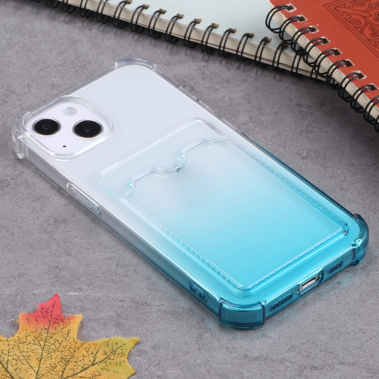 For iPhone 13 Gradient Anti-fall Mobile Phone Protective Case with Card Holder