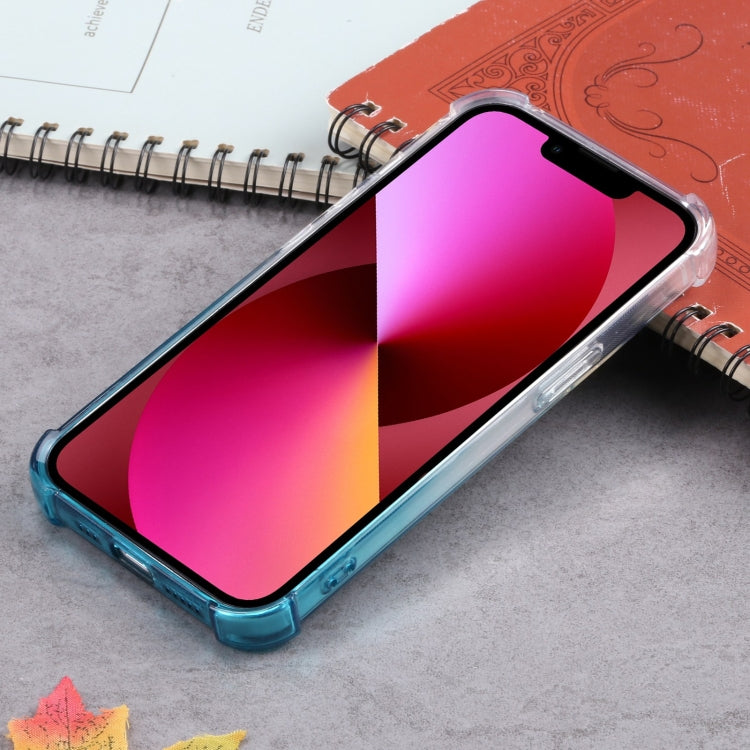 For iPhone 13 Gradient Anti-fall Mobile Phone Protective Case with Card Holder