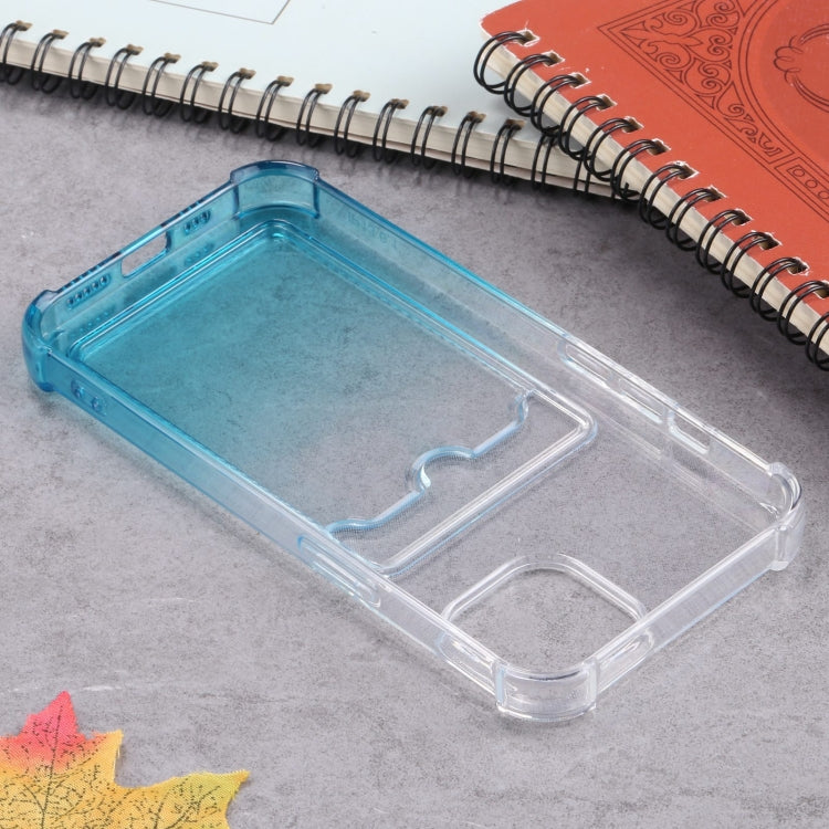 For iPhone 13 Gradient Anti-fall Mobile Phone Protective Case with Card Holder