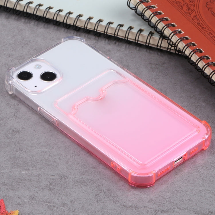 For iPhone 13 Gradient Anti-fall Mobile Phone Protective Case with Card Holder