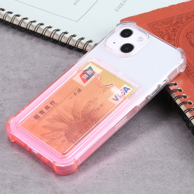 For iPhone 13 Gradient Anti-fall Mobile Phone Protective Case with Card Holder