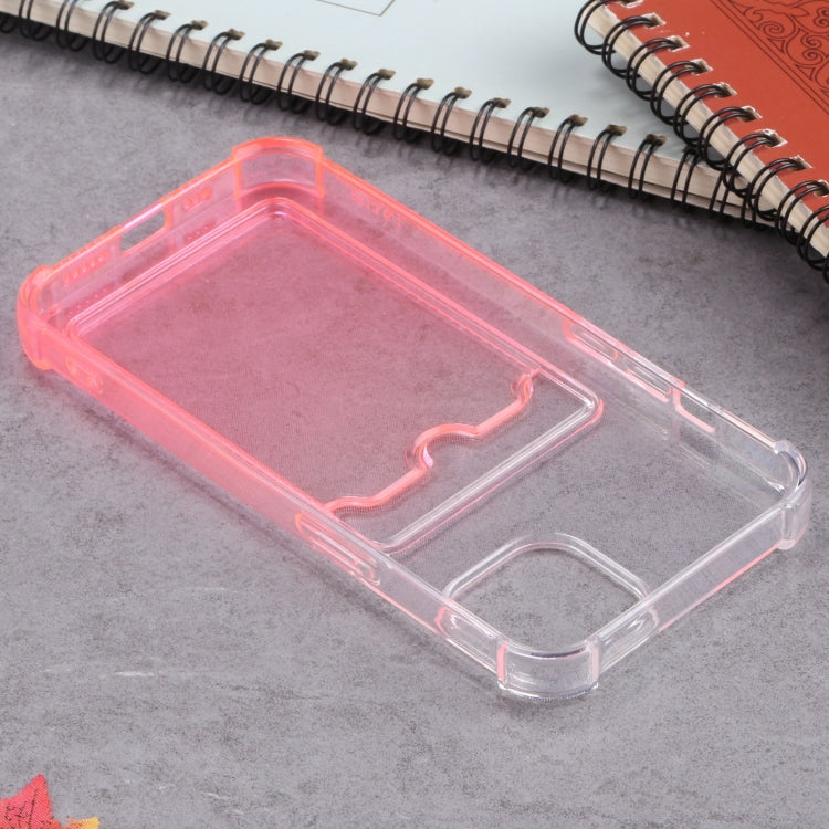 For iPhone 13 Gradient Anti-fall Mobile Phone Protective Case with Card Holder