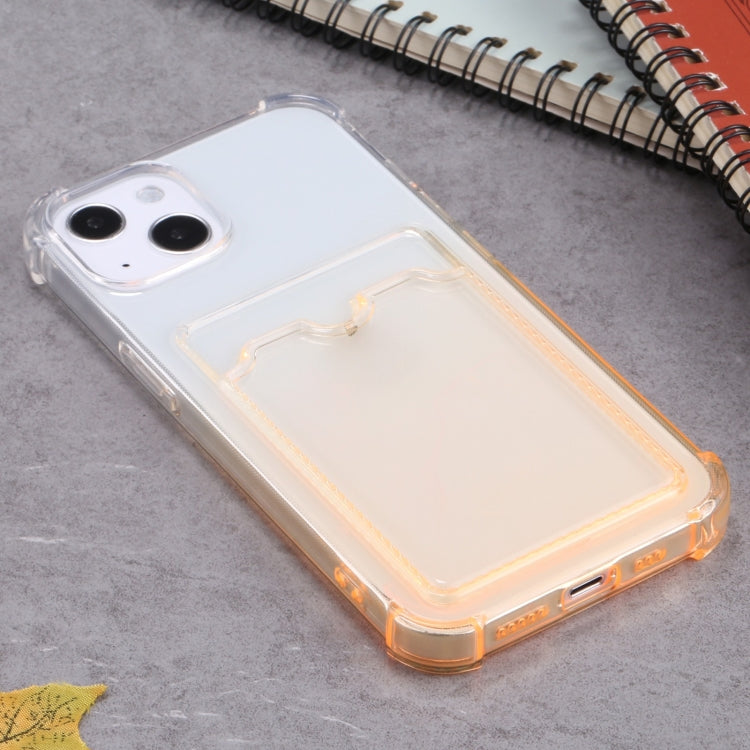 For iPhone 13 Gradient Anti-fall Mobile Phone Protective Case with Card Holder
