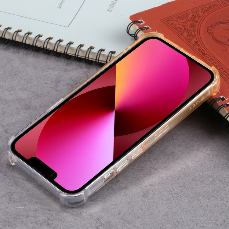 For iPhone 13 Gradient Anti-fall Mobile Phone Protective Case with Card Holder