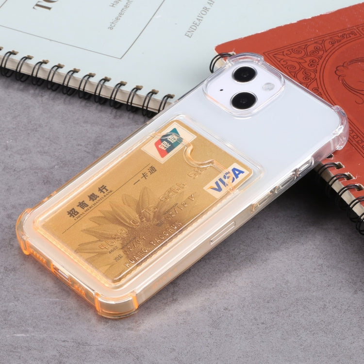 For iPhone 13 Gradient Anti-fall Mobile Phone Protective Case with Card Holder