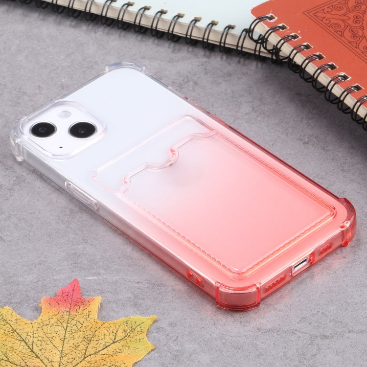 For iPhone 13 Gradient Anti-fall Mobile Phone Protective Case with Card Holder