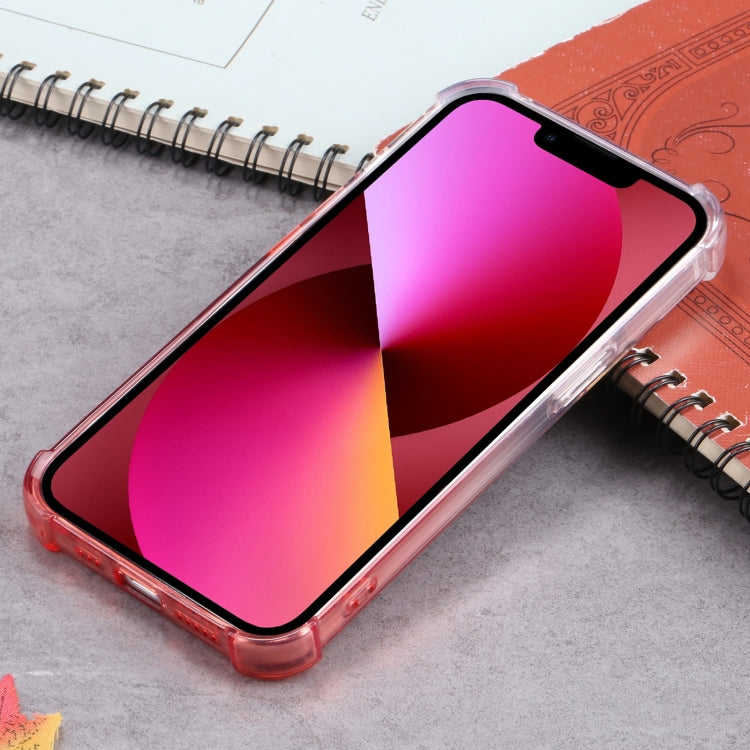 For iPhone 13 Gradient Anti-fall Mobile Phone Protective Case with Card Holder