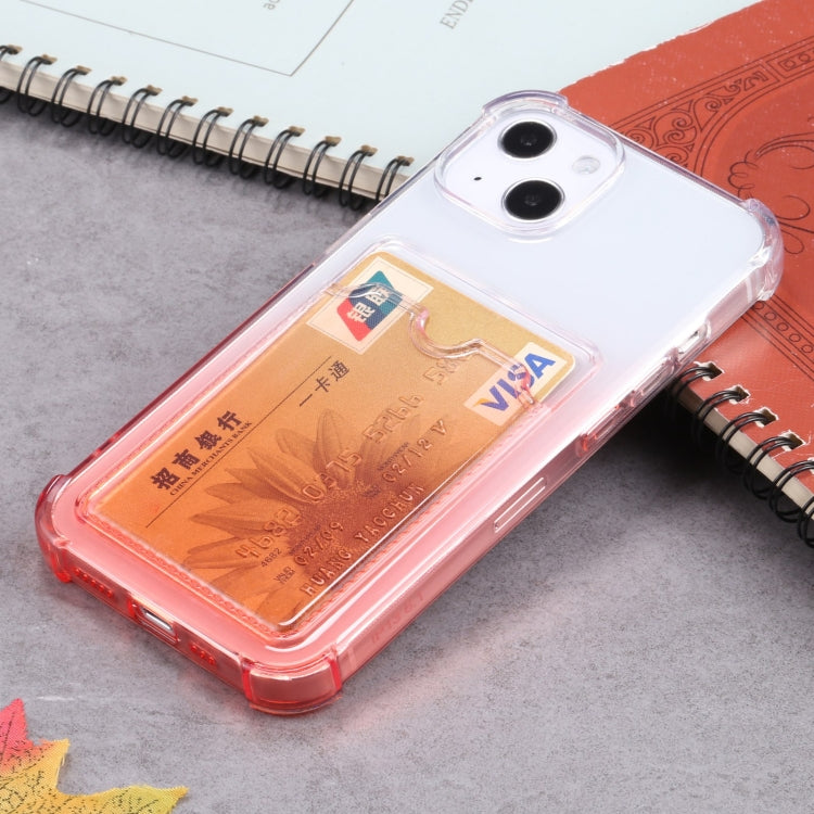 For iPhone 13 Gradient Anti-fall Mobile Phone Protective Case with Card Holder