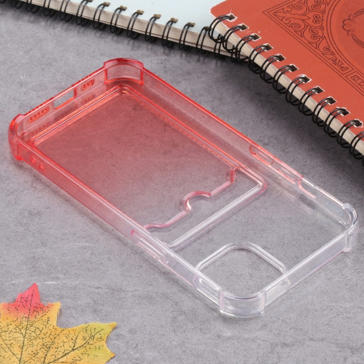 For iPhone 13 Gradient Anti-fall Mobile Phone Protective Case with Card Holder