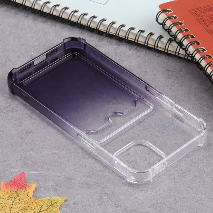 For iPhone 13 Gradient Anti-fall Mobile Phone Protective Case with Card Holder