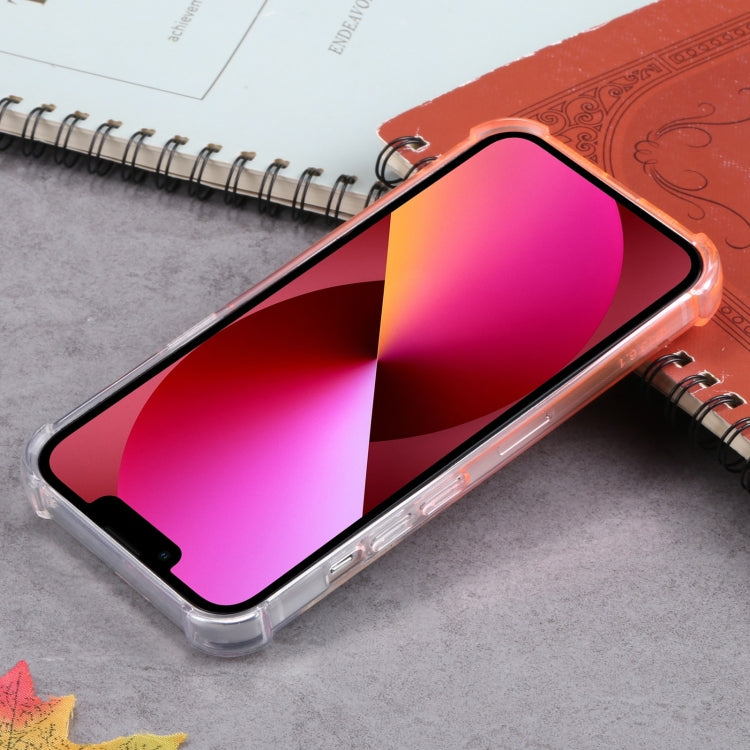 For iPhone 13 Gradient Anti-fall Mobile Phone Protective Case with Card Holder