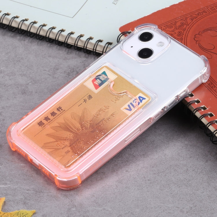 For iPhone 13 Gradient Anti-fall Mobile Phone Protective Case with Card Holder