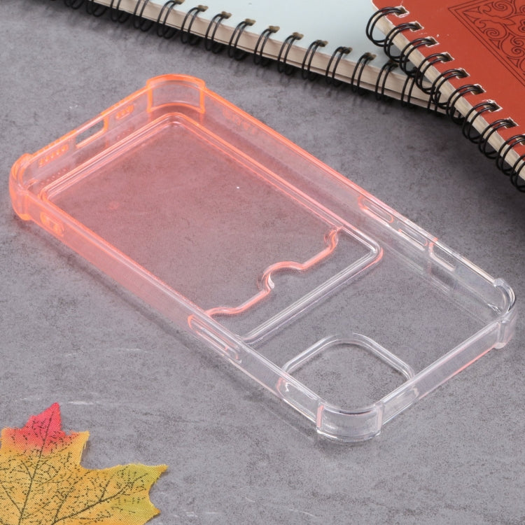 For iPhone 13 Gradient Anti-fall Mobile Phone Protective Case with Card Holder